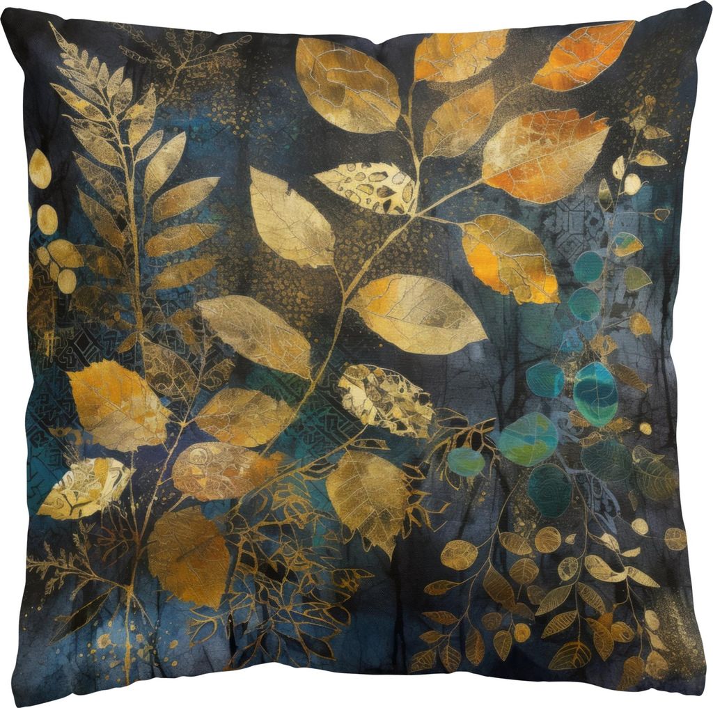 Dekokissen mit Motiv draußen / Outdoor Zierkissen waschbar Design schwarz Tropisch Sofakissen ohne Füllung