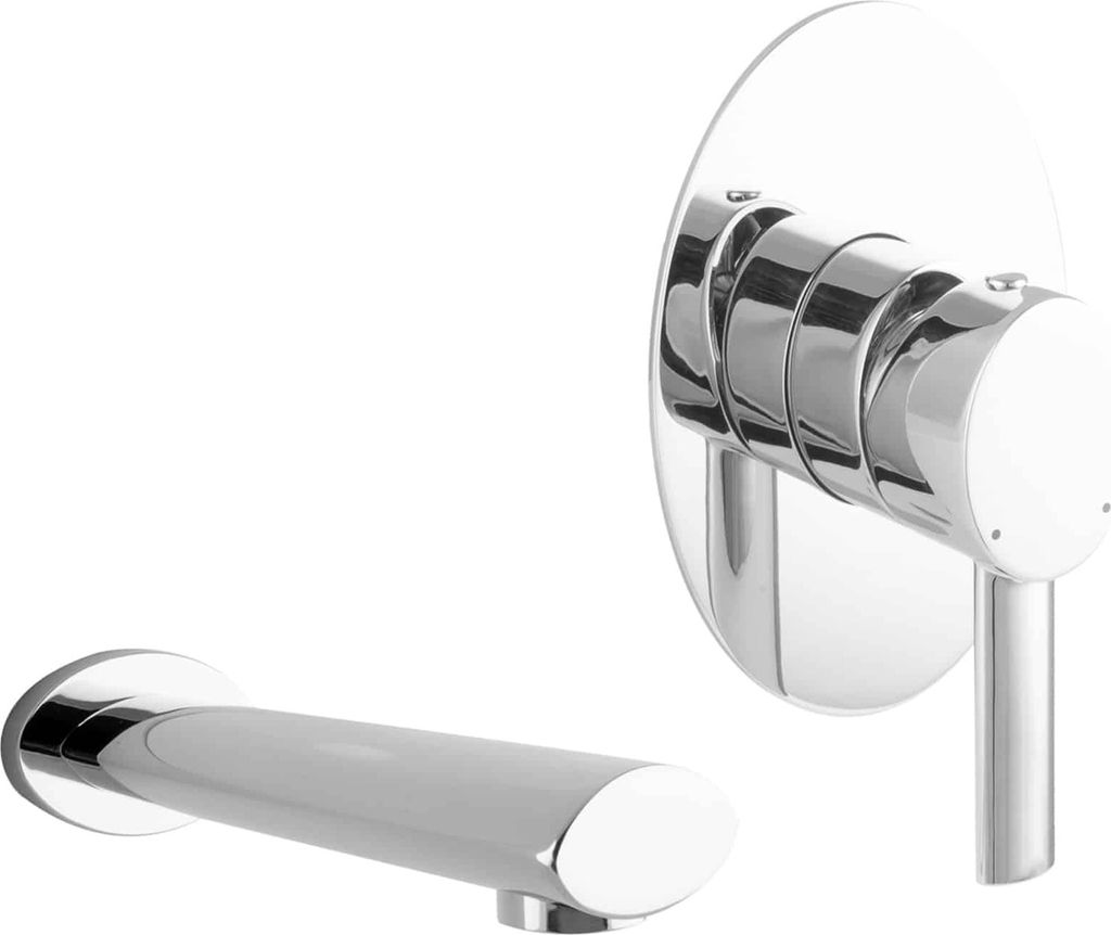 PaulGurkes Waschtischarmatur Waschtischbatterie oval Einhandmischer 2-Loch Unterputz Armatur