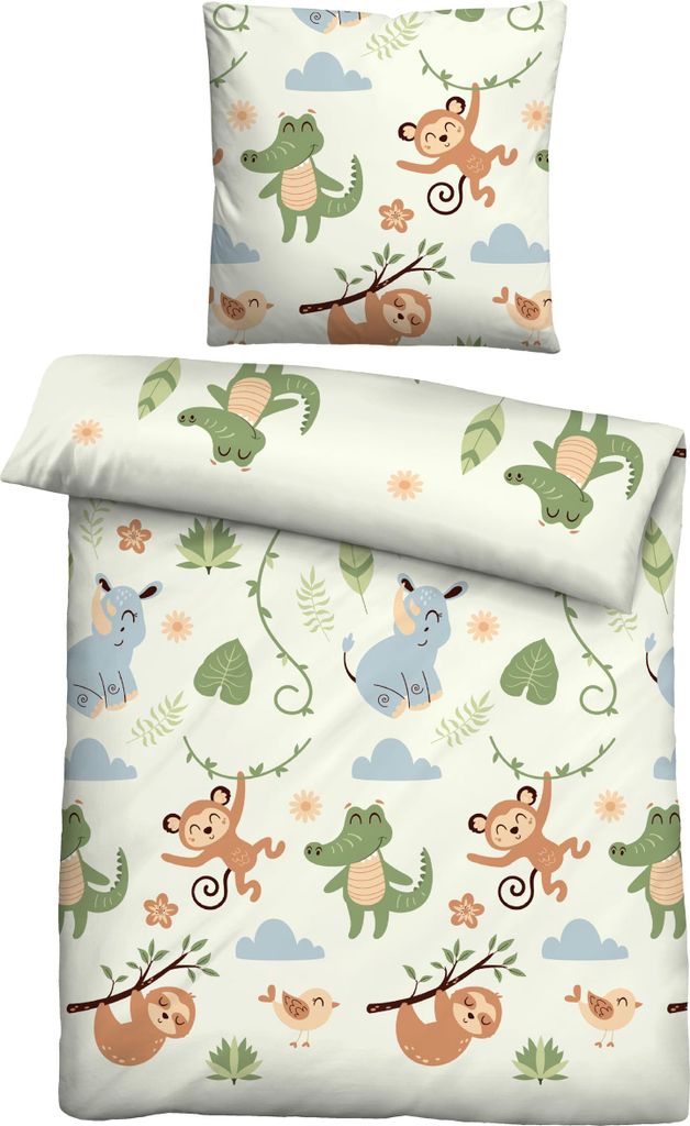 Traumhaft schlafen - Castell - Markenbettwäsche Polar-Fleece Bettwäsche 0330248 FAULTIER color: perlmutt, size: 1x 135x200 cm + 1x 80x80 cm