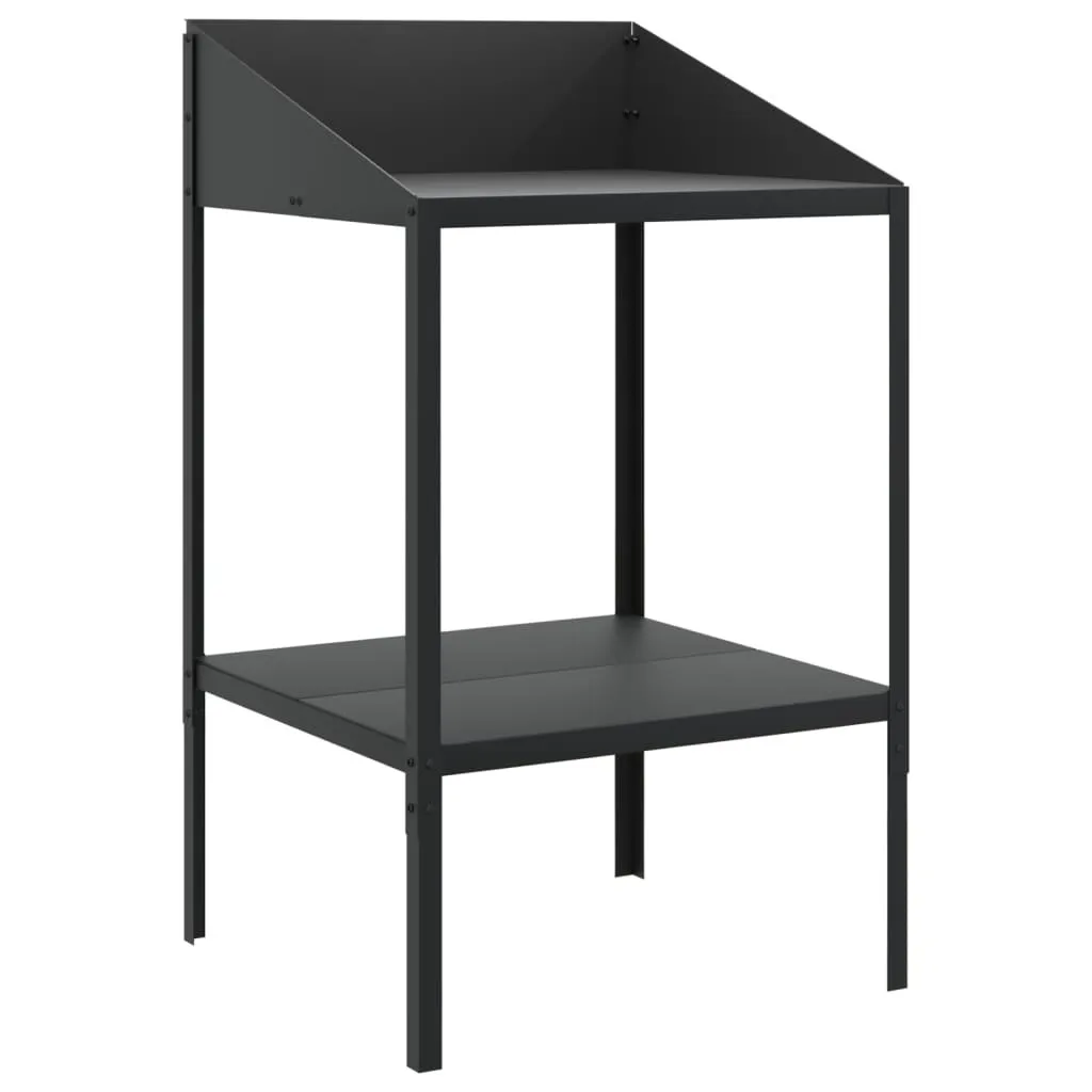 Support plantes résistant en acier galvanisé anthracite hauteur 100cm
