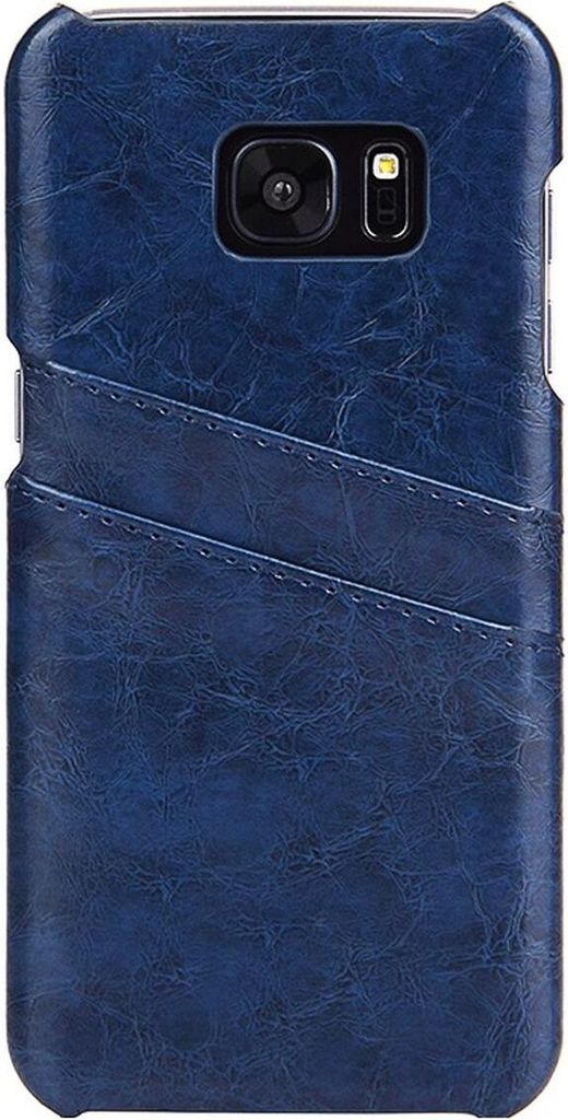 Hülle für Samsung Galaxy S7 Edge 5.5 Zoll Hülle mit 2 Kartenfächern Hardcase in Kunstleder Soft Touch Handy Schutzhülle