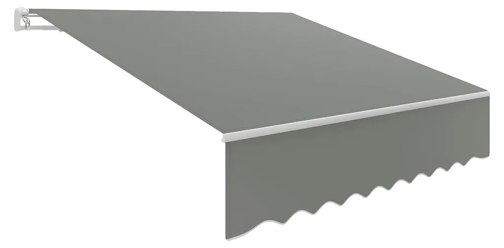 Store extérieur manuel en tissu imperméable gris pour terrasse et balcon