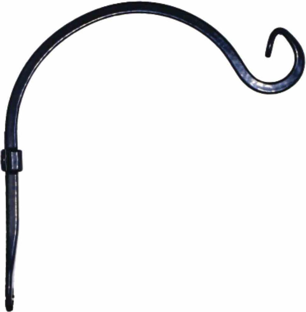 Wandhaken gebogen, 40 cm, schwarz wetterbeständig