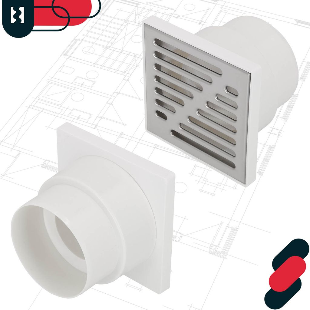 Scarico A Pavimento Doccia 110 Mm - Griglia Acciaio Inox, Bianco, 150x150 Mm - Foto 7