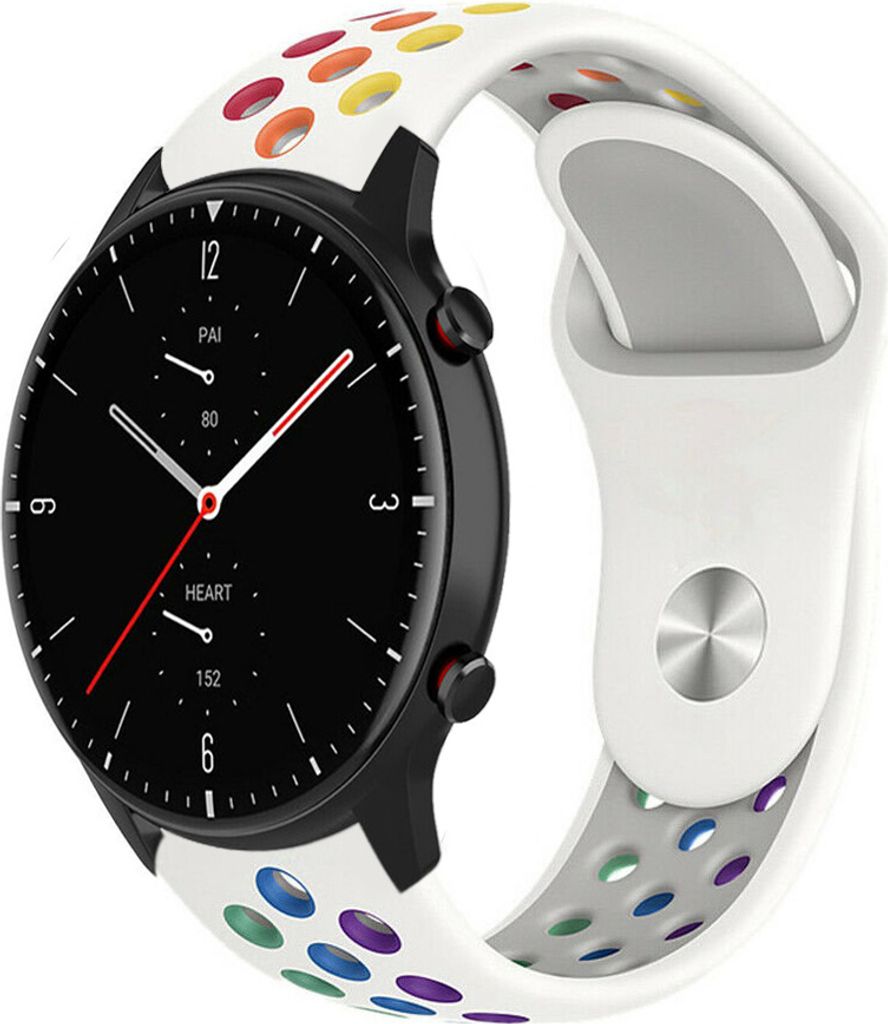 Strap-it Amazfit GTR 2 Sportarmband (Weiß bunt)
