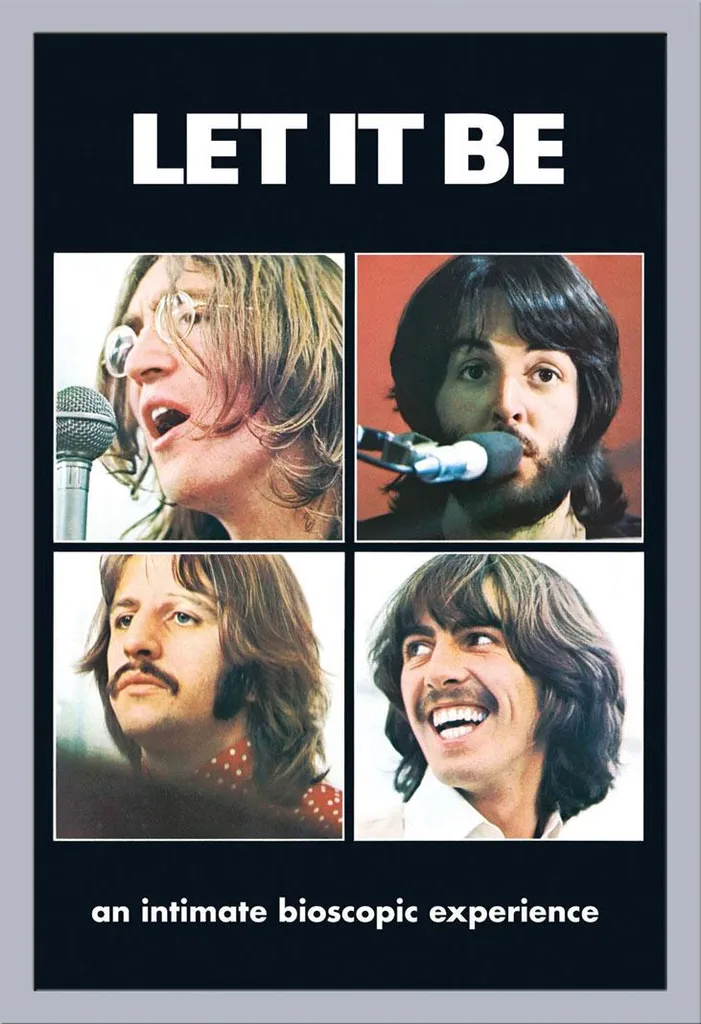 Poster The Beatles Let It Be con Cornice Argento Shinsuke Maxi MDF