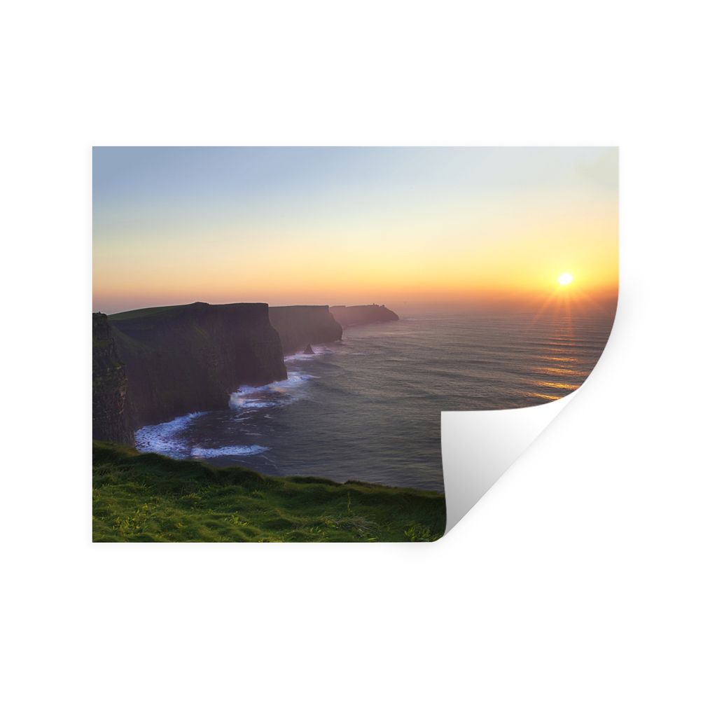 MuchoWow Wandtattoo Wandsticker Wandaufkleber Sonnenaufgang an den Cliffs of Moher in Irland 80x60 cm Selbstklebend und Repositionierbar - Falten...