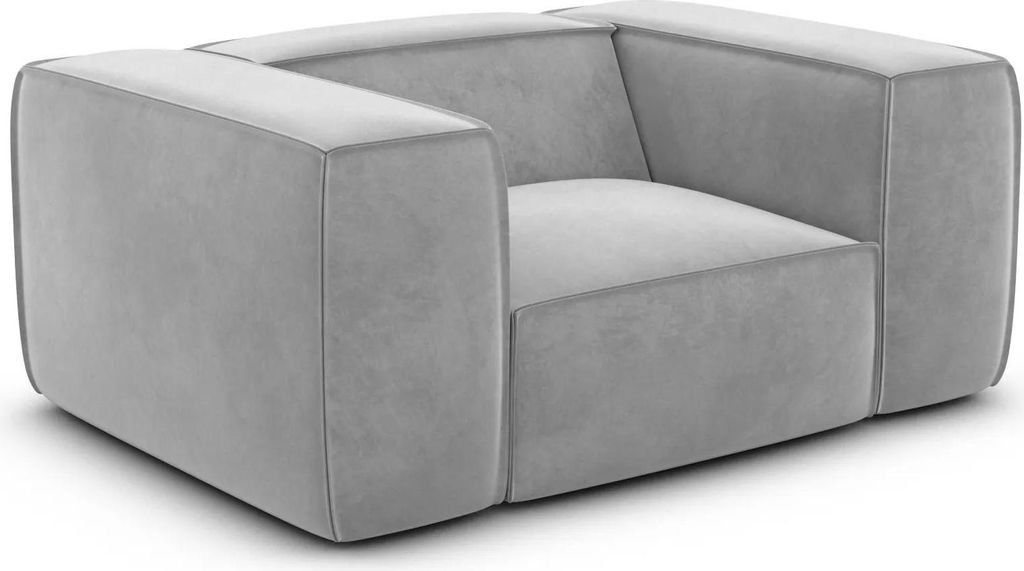 Samtstoff Sessel Arelia Hellgrau