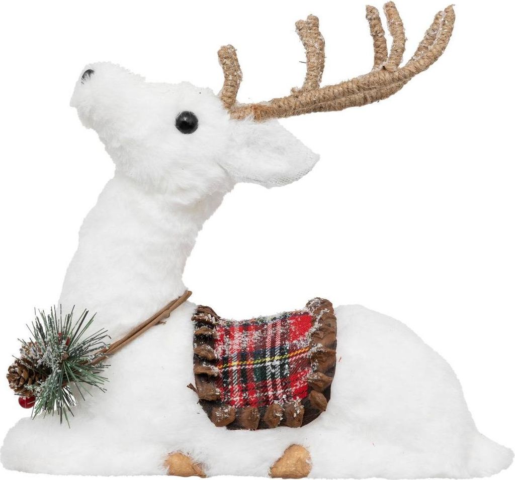 Polyfoam rentier mit karo-sattel 28cm - Feeric Lights & Christmas