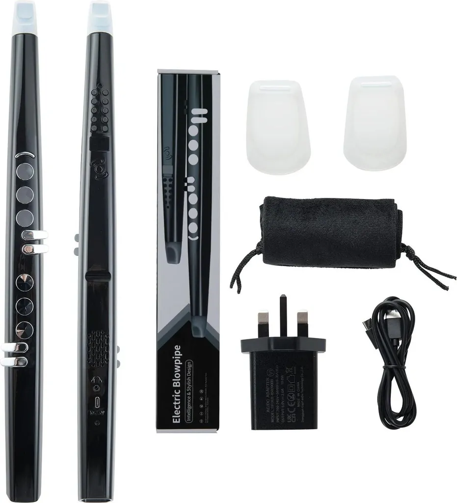 Instrument à vent électronique noir idéal pour pratique au casque