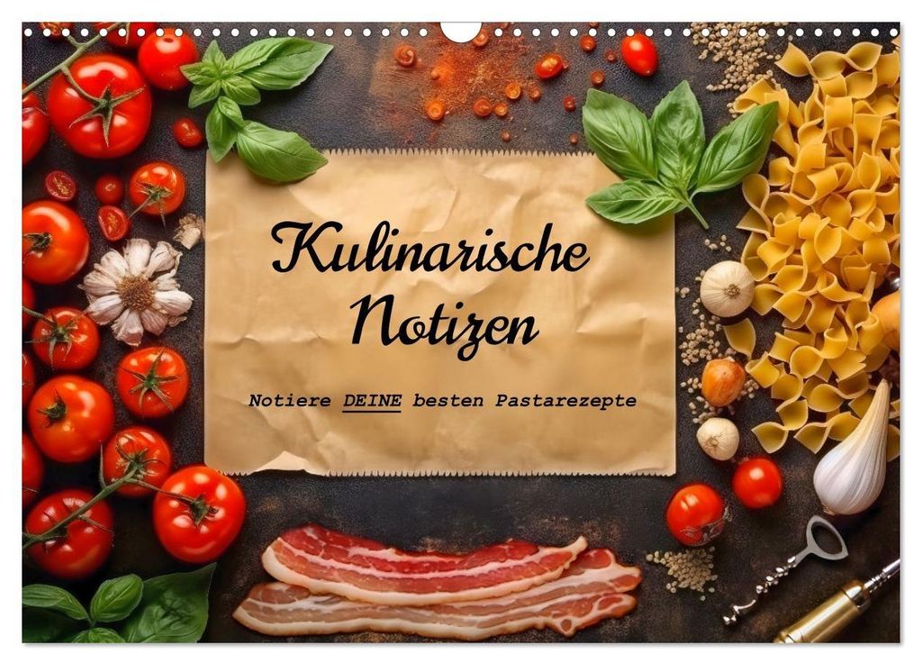 Kulinarische Notizen - Notiere deine besten Pastarezepte (Wandkalender 2027 DIN A3 quer), CALVENDO Monatskalender