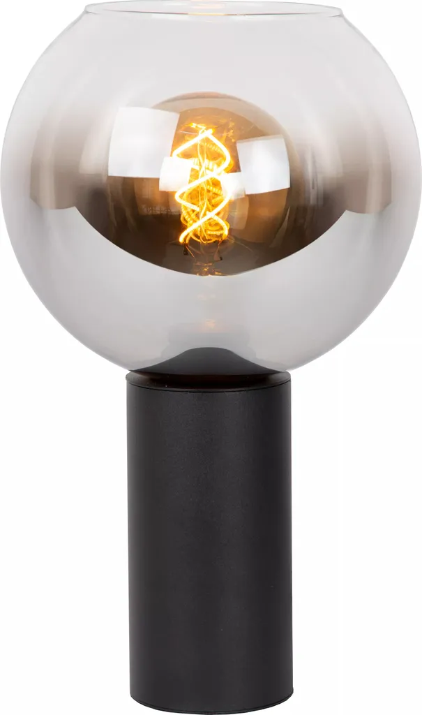 Luminaire de chevet design noir Marius Lucide avec diffuseur en verre