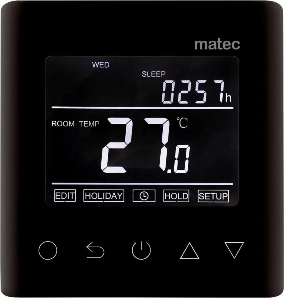 Thermostat connecté WI-FI RTW-01 noir pour chauffage au sol discret
