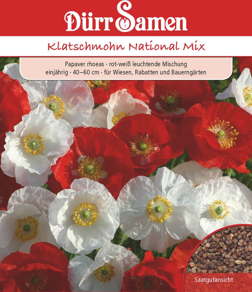 Dürr-Samen - Klatschmohn National Mix einjährig 40-60 cm - Saatgut - 4296