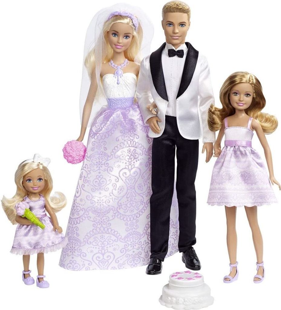 Hochzeitsset | Barbie Puppe | mit Ken, Stacie & Chelsea | Produktbild 