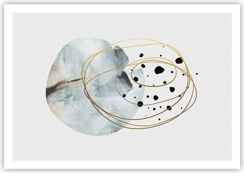 Poster - Poster ohne Rahmen - Modern Abstraktion Flecken - 100x70 cm - Wand Bild - Wanddeko - Wandbilder - Kunstposter - Wandposter - Bilder - Kuns...