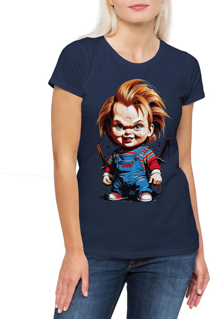 Urban Backwoods Murderous Puppet, Damen T-Shirt, Farbe: Navy, Größe: M