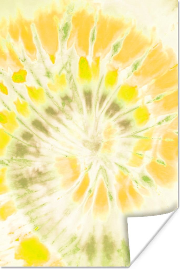 MuchoWow Poster Krawattenfärbung - Gelb - Orange 20x30 cm - Papierdruck