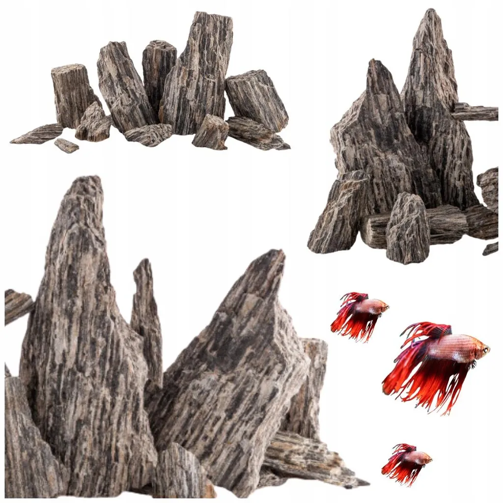 Pierres aquarium ardoise 24 kg, décor naturel et pH neutre garanti