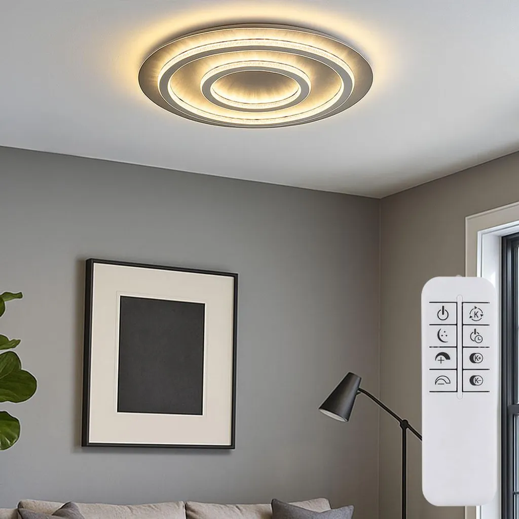 Plafonnier LED Anthracite à Cristaux D 55 cm avec Intensité Variable - 3