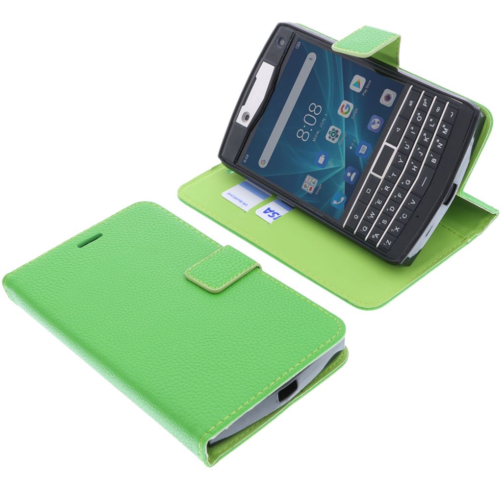 foto-kontor Tasche kompatibel mit Unihertz Titan Book Style grün Schutz Hülle Buch