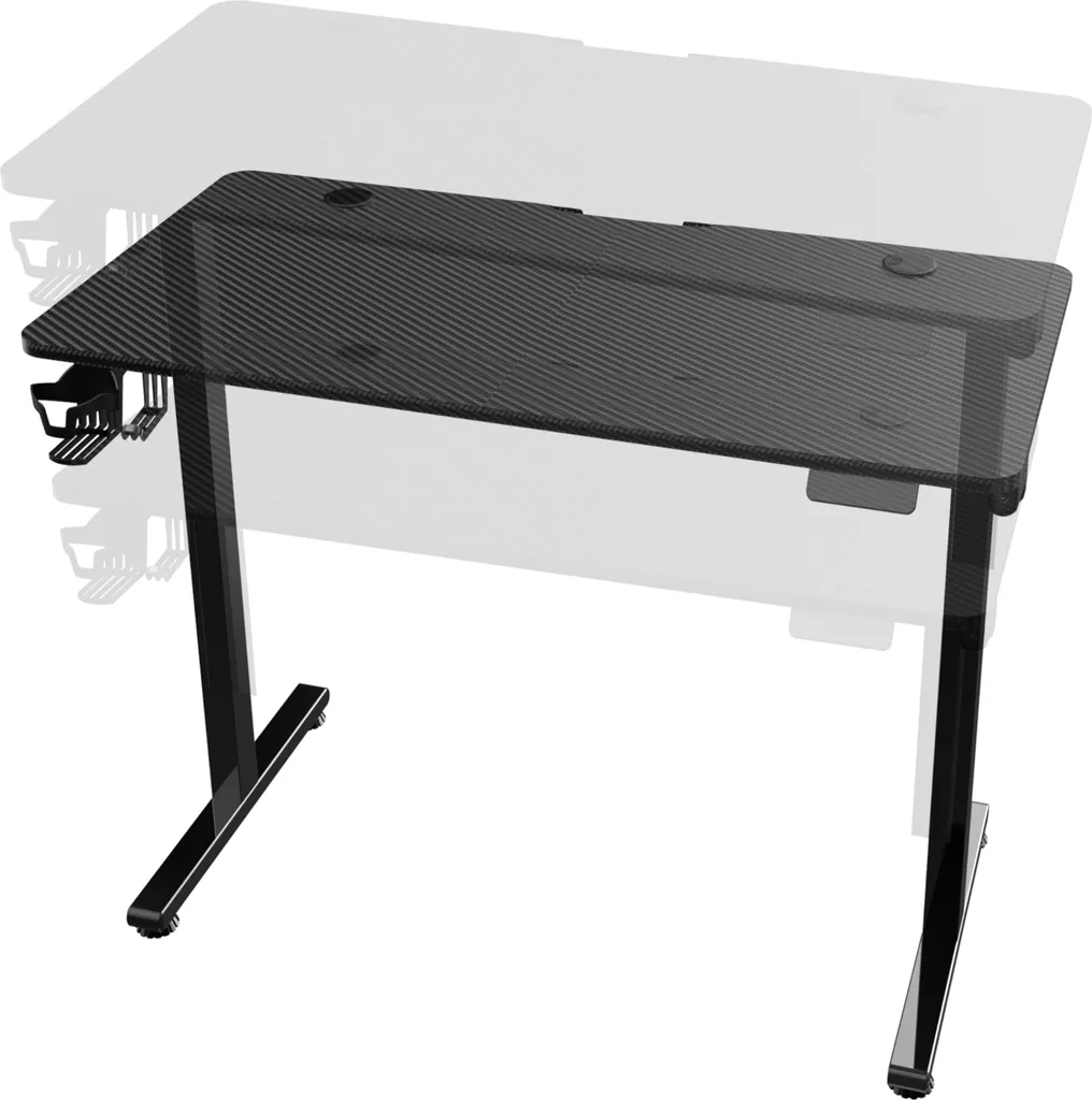 Bureau Stryn réglable 120x60cm noir - Solution contre le mal de dos