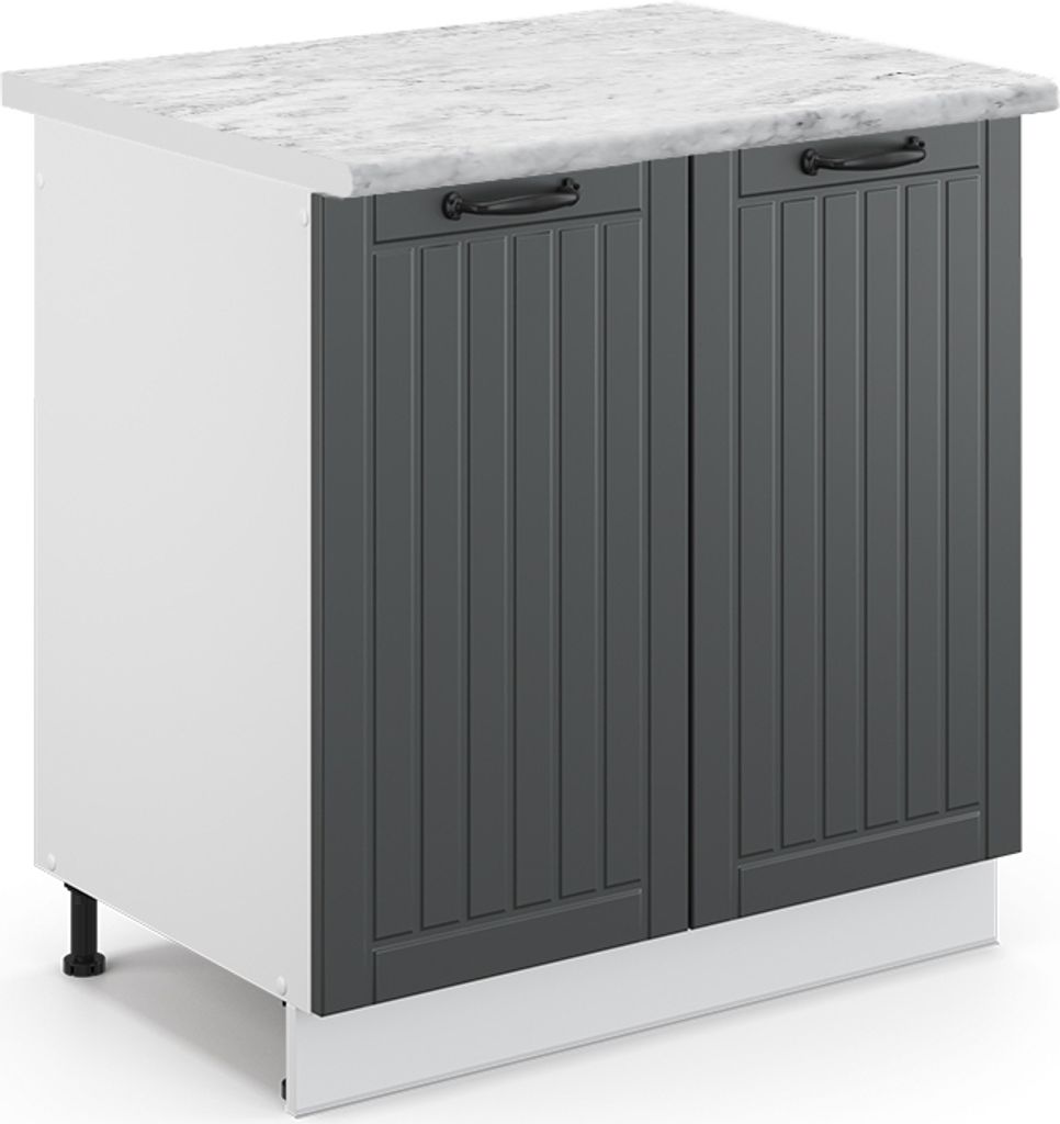 Eckunterschrank Vicco R-Line Beton 75.6 cm , AP Eiche, Model 46194