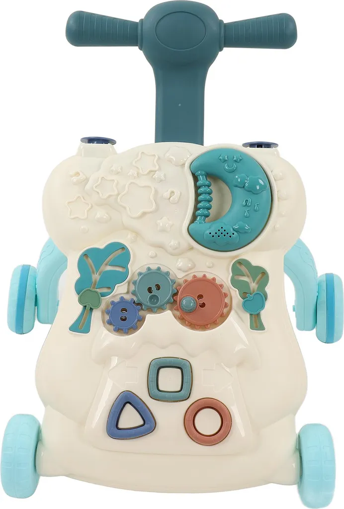 Trotteur Musical Vert de Sécurité pour Bébé avec Jeux d'Éveil Interactifs