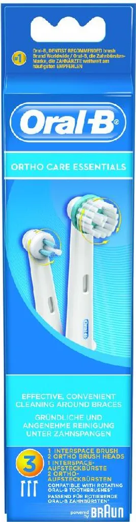 Oral-B Kit Ortho Essentials 3 Testine Spazzolino per Bambini e Ragazzi