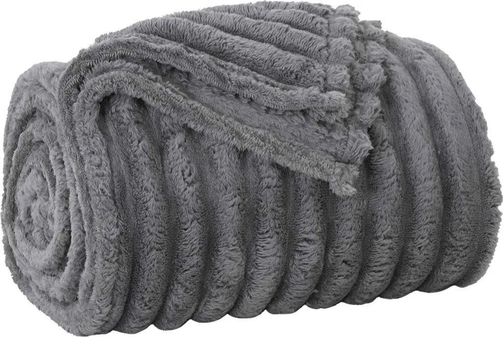 vidaXL Coperta grigio scuro 240 x 220 cm in pile - 1