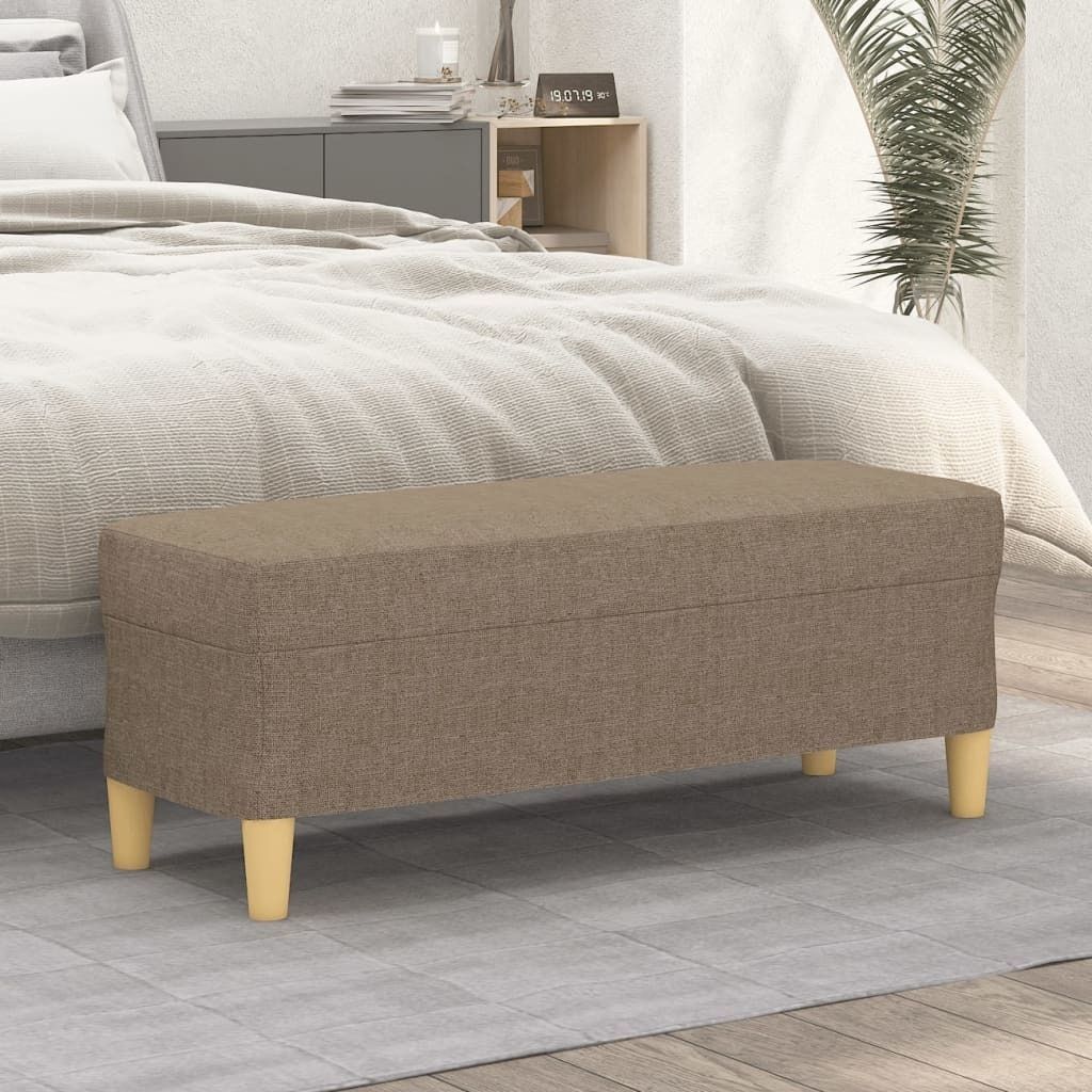 The Living Store Sitzbank Taupe 100x35x41 cm Stoff