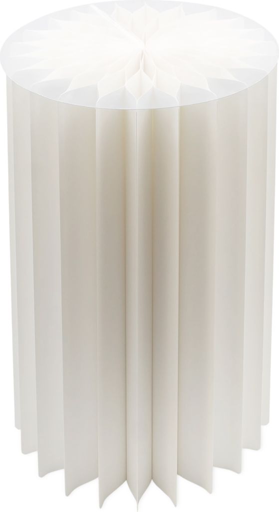 2.03 Design Beistelltisch rund aus Papier in weiß - ca. 40 x 60 cm - Kleiner Tisch mit Tischplatte (groß)