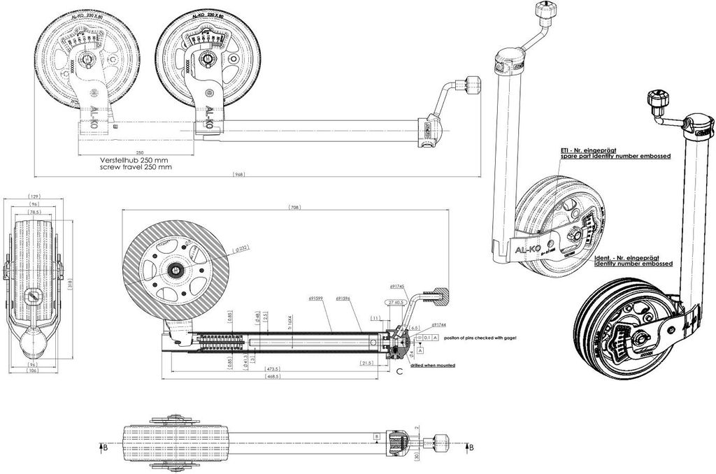 Stützfuß Anhänger 300 kg mit integrierter Radlastanzeige Produktbild 6
