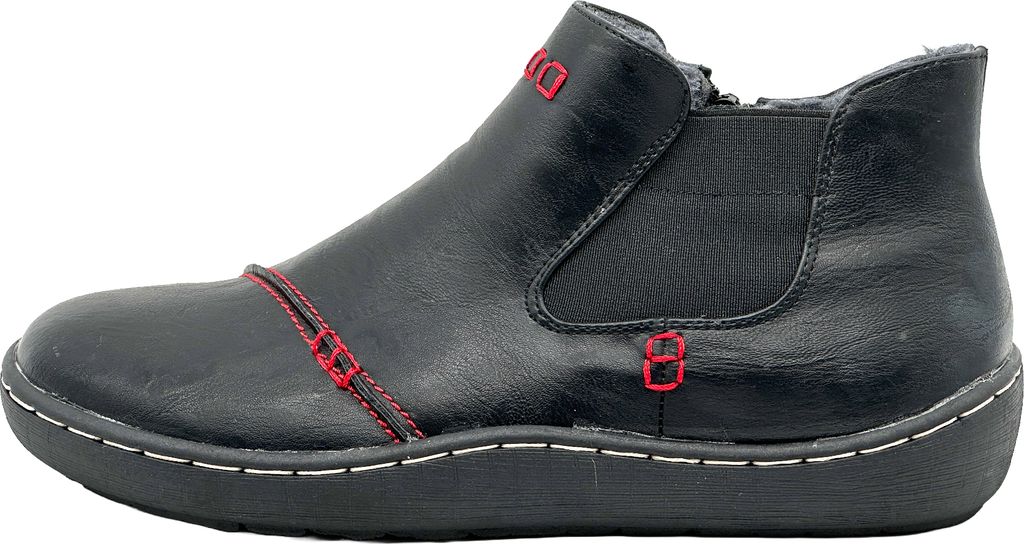 Venustein Damen Stiefeletten Plateau Boots Winterschuhe Gefüttert Reißverschluss 9619, Schwarz, Größe 36