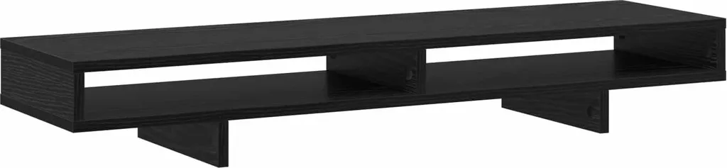 Support d'écran noir 100 x 27 x 15 cm en aggloméré robuste pour bureau