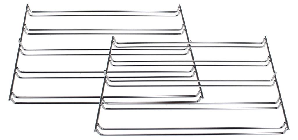 Two metal racks are shown against a white background.