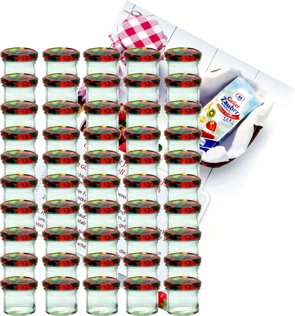 75 Barattoli Conserve 125ml Twist-Off 66 Decorati - Kit Completo con Ricette