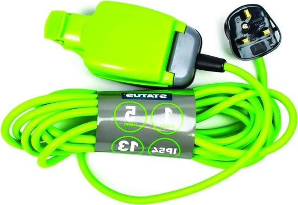Rallonge électrique de jardin 5m verte - Idéal pour tondeuse et éclairage