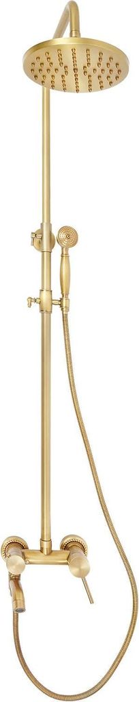 Duschsystem Regendusche - Wandmontage Set - G1/2 Anschluss - Warm/Kalt Mischer - Runder Duschkopf Ø20 cm - Höhenverstellbar 85–110 cm - Messing...
