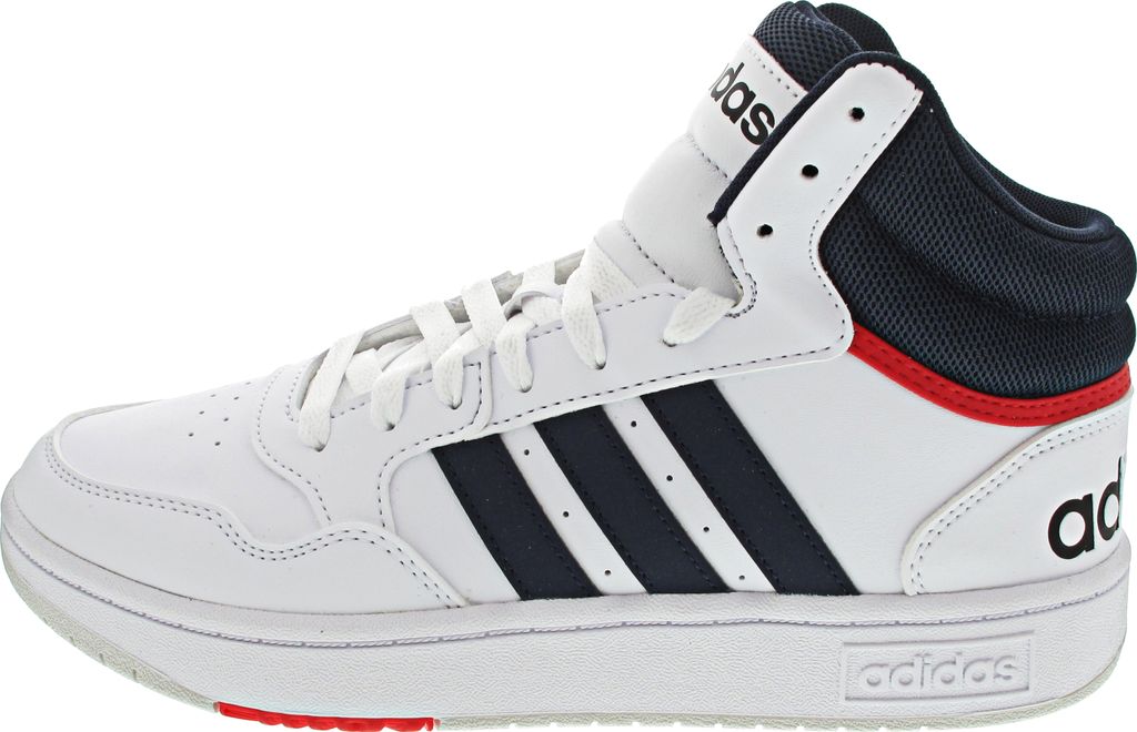 adidas Hoops 3.0 Mid sportlicher Schnürer Weiß Produktbild 