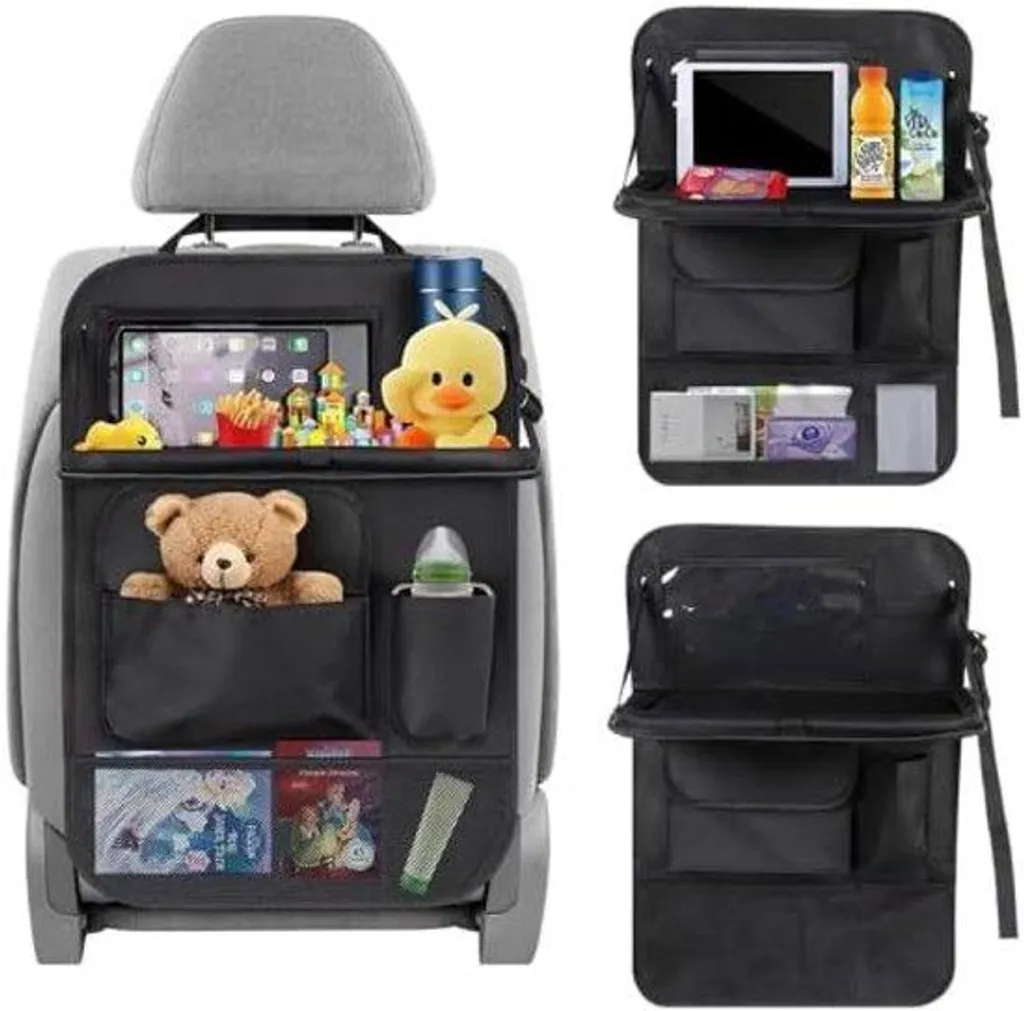 Rangement de siège arrière voiture avec tablette rabattable polyvalente
