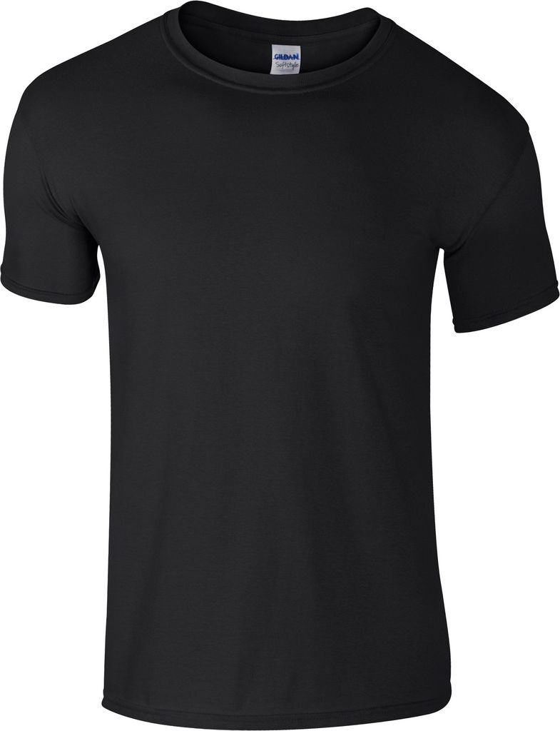Gildan Soft-Style Herren T-Shirt, Kurzarm, Rundhalsausschnitt BC484 (M) (Schwarz)