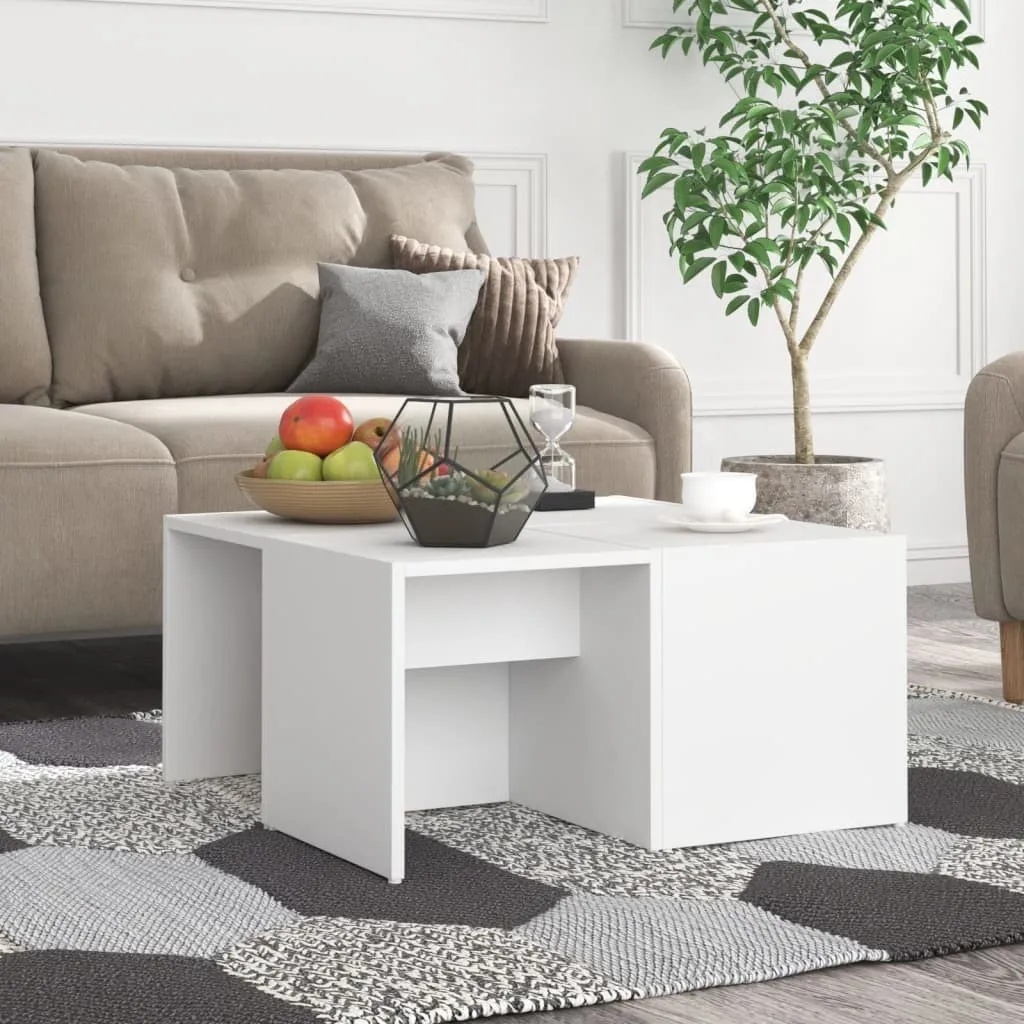Specifiche Set 4 Tavolini Maison Exclusive 33x33x33 Bianco Legno