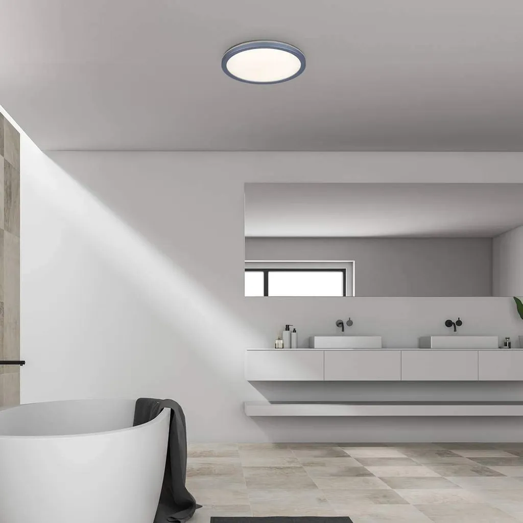 Plafonnier LED pour plafond bas Argent 28cm - Solution gain de place - 7
