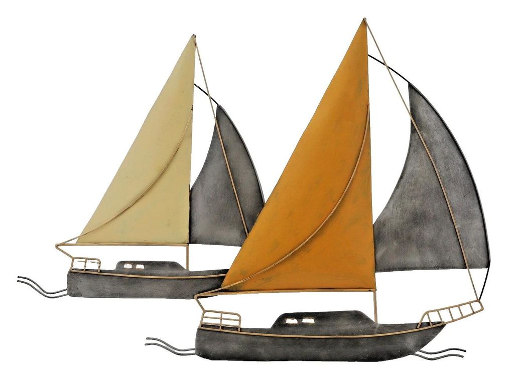 Wanddeko Schiff Metall Segelboot Segel Boot Maritim Produktbild 