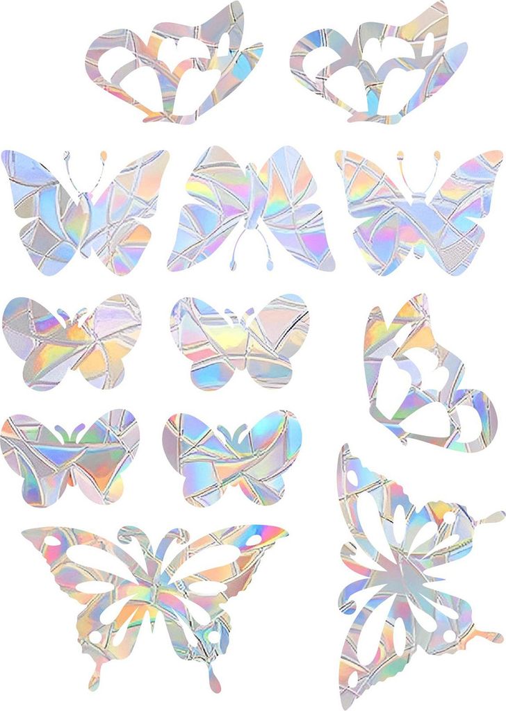 1 Blatt Sonnenfänger Fensteraufkleber Wasserdicht PVC Buntes Regenbogenprisma Antikollisions-Vogelalarm Statischer Schaufensterglas-Dekorationsauf...