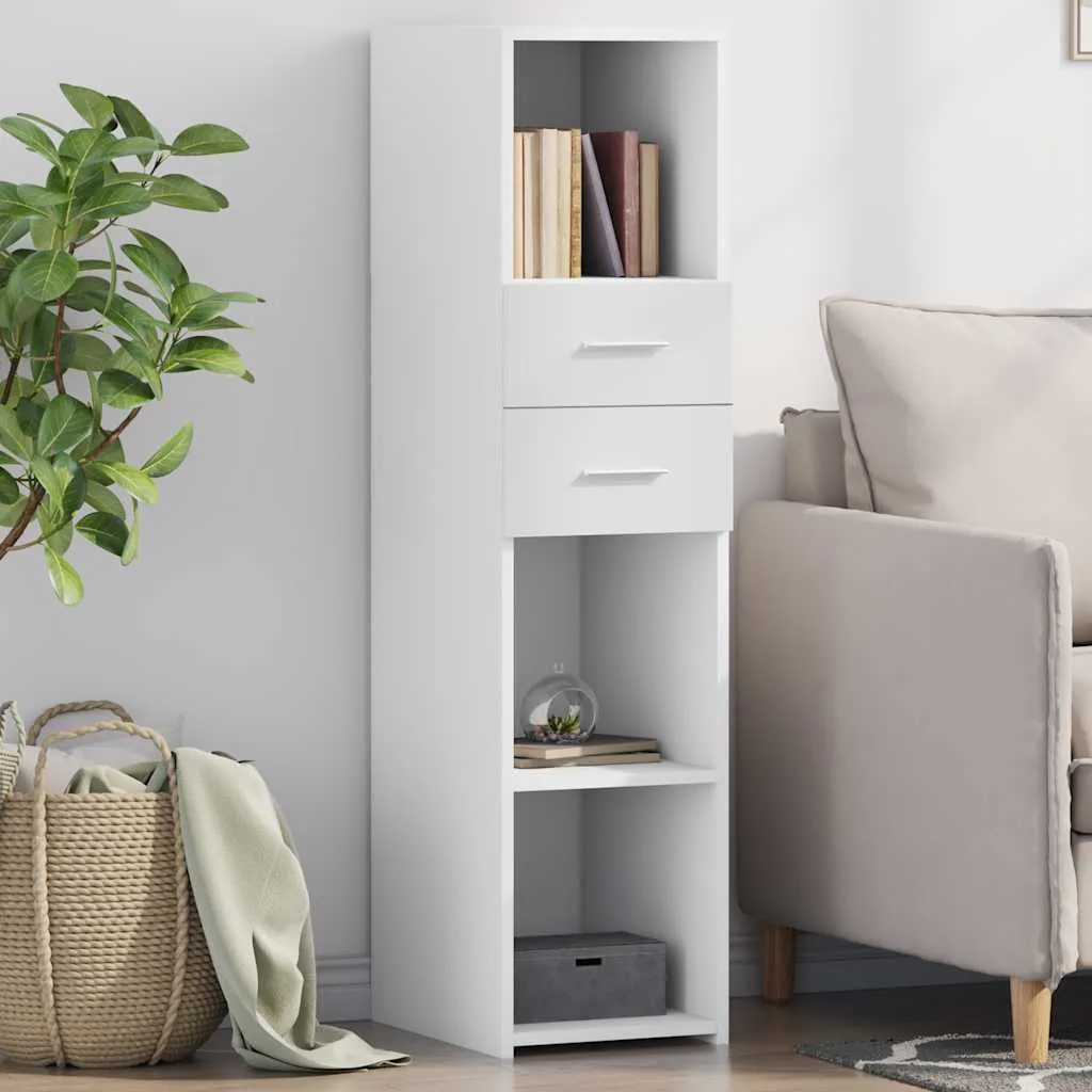 vidaXL Highboard blanc 30x42,5x124 cm en bois composite résistant