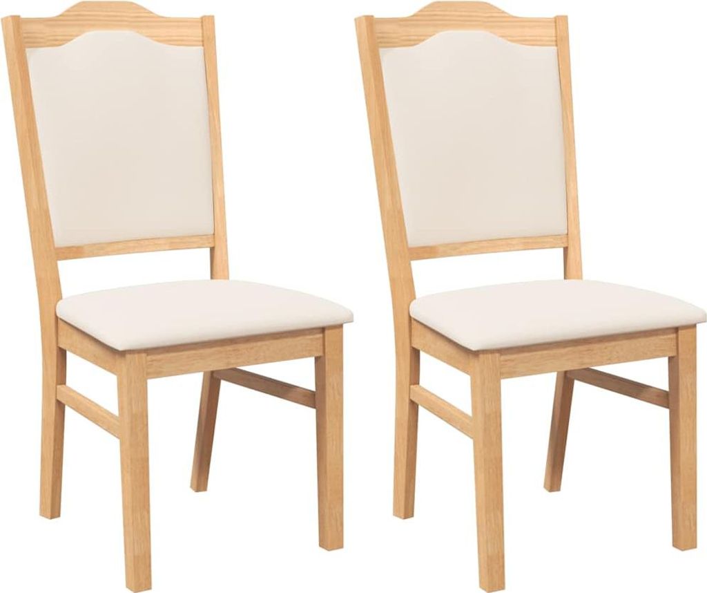 Esszimmerstühle mit Kissen 2 Stk. Massivholz Gummibaum