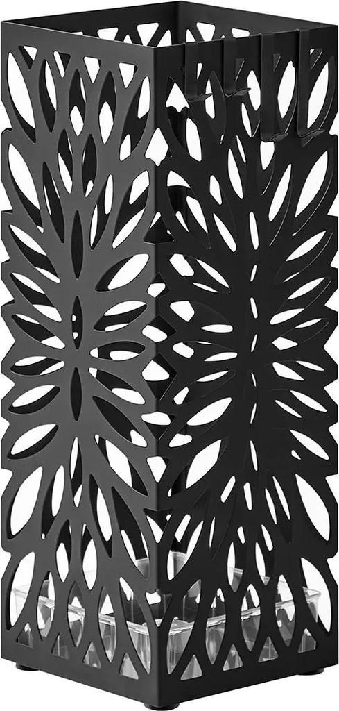 Porte-parapluie carré en métal noir 49cm pour couloir et bureau moderne