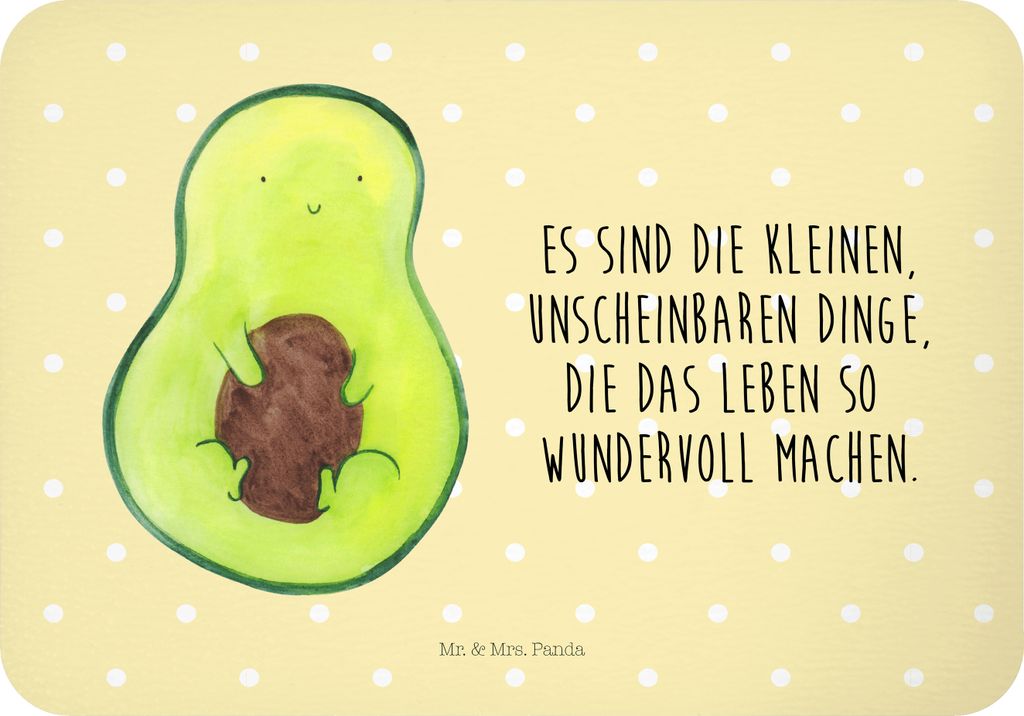 Mr. & Mrs. Panda Kühlschrankmagnet Avocado Kern - Gelb Pastell - Geschenk, magnet, Pflanze, Baby, Wunder, whiteboardmagnet, haftmagnet, Liebe, des...